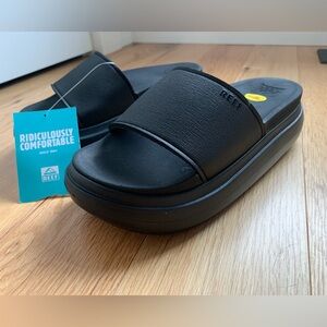 Reef Cushion Bondi Bay Platform Sandal, Black, Women Size 8, BNWOT